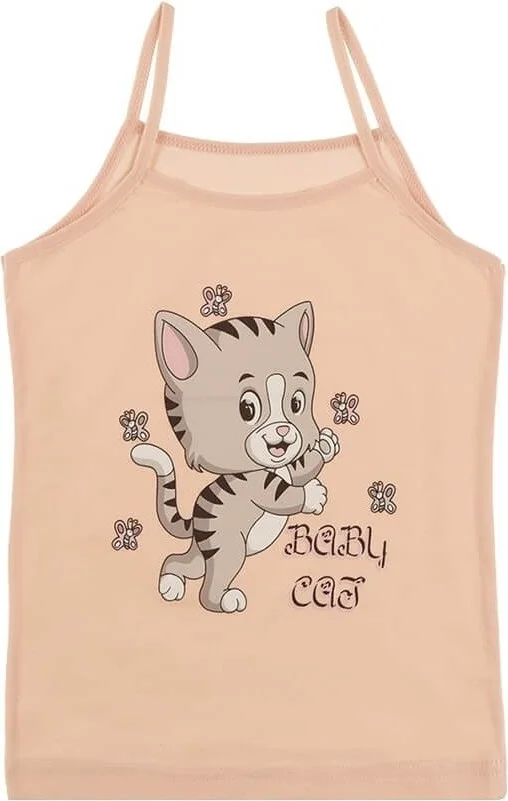 Donella 5 Pack Baby Cat Printed Girl Undershirt - 43711031CG