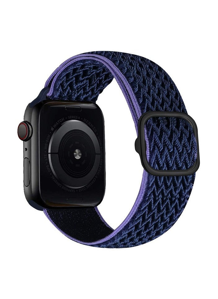 Generic Premium Nylon Strap for iWatch - Nylon Wristband Compatible with 42mm, 44mm and 45mm Blue 