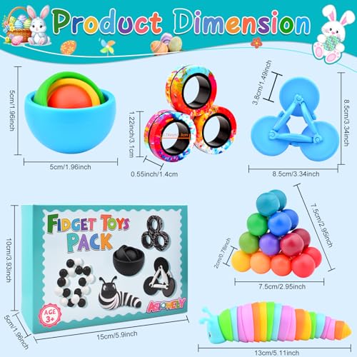 ASIOWELY Fidget Toys for Kids 812 Pack Sensory Toys Set Easter Basket Stuffers for Teens Adults Autism Fidget Slug Sensory Ball Desk Toy Stress Relief Toys for ADHD Toddler - Image 5