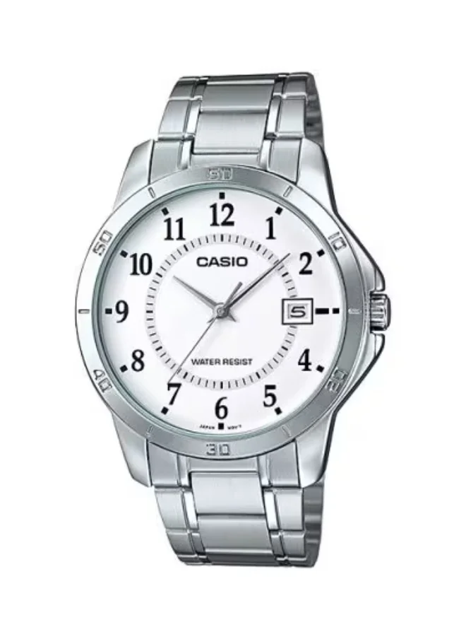كاسيو Men's Analog Display Watch With Silver Stainless Steel Strap - MTP-V004D-7B