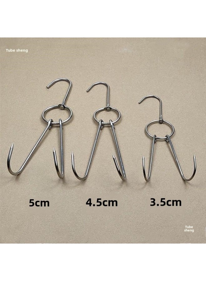 Roast Duck Hook Roast Duck Hook Roast Goose Double Hook Duck Hook Commercial Hook Roast Meat Ring Large Circle Stainless Steel Shelf-Color:6cm Thick Non-magnetic Large Circle Total Length 38cm (10 Pieces)  - Image 3