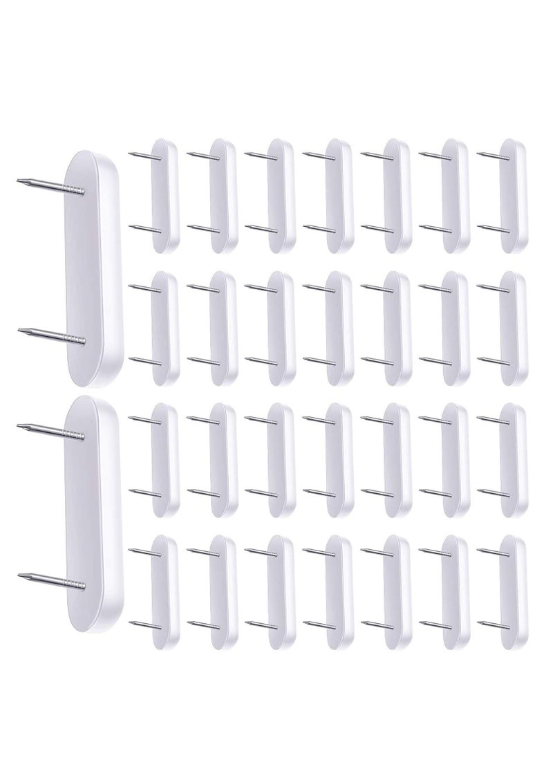 Y&D Plastic Head Double Pins, Bed Skirt Holding Pins White Furniture Chair Leg Glide Nails for Slipcovers and Bedskirts, Upholstery (30 Pieces)  - Image 1