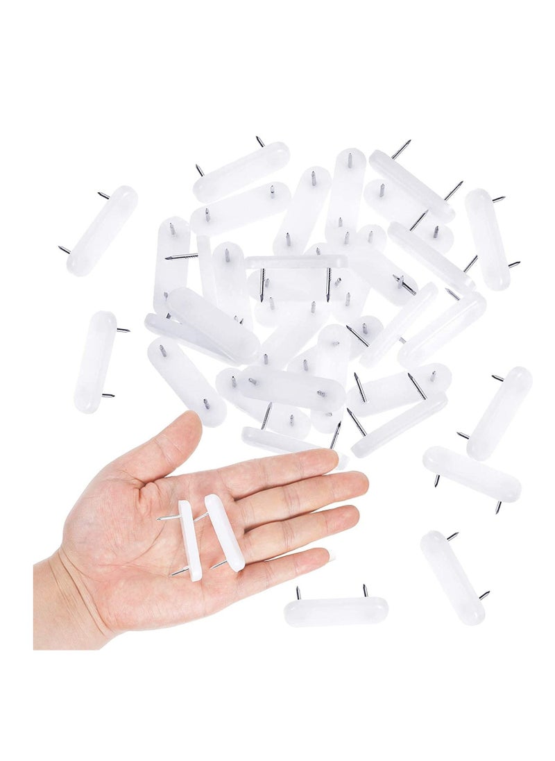 Y&D Plastic Head Double Pins, Bed Skirt Holding Pins White Furniture Chair Leg Glide Nails for Slipcovers and Bedskirts, Upholstery (30 Pieces)  - Image 5