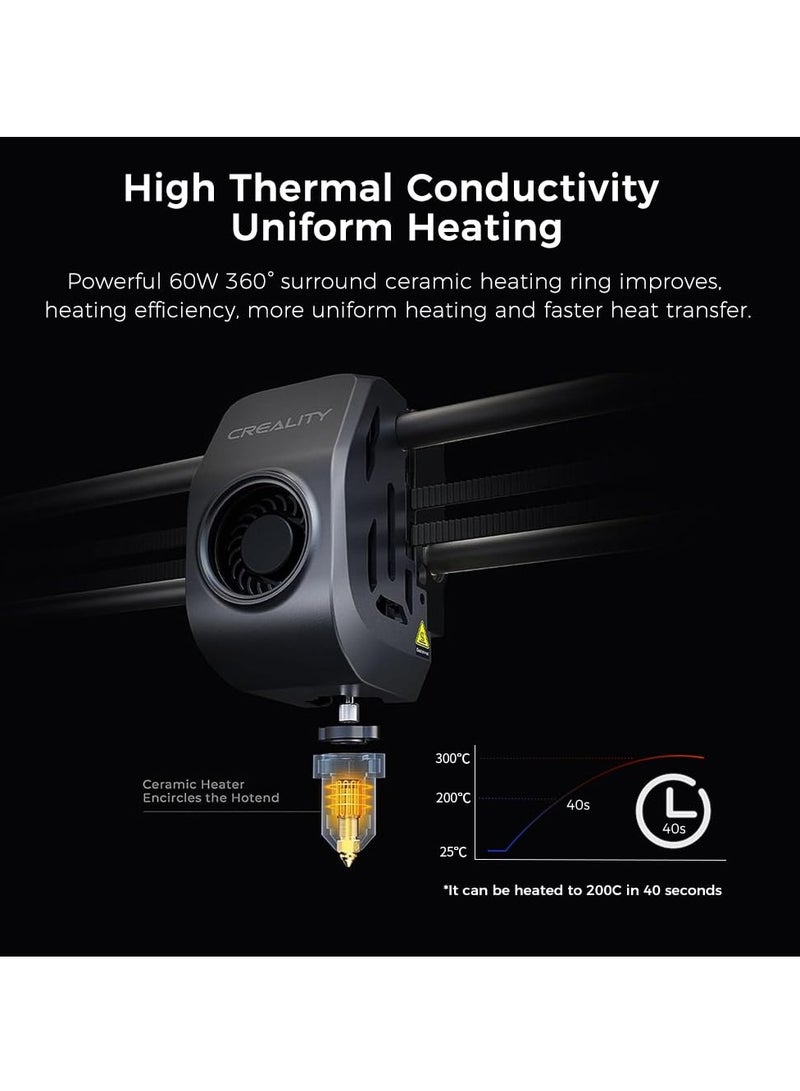 K1 Ceramic Heating Block Hotend Kit, Supports 300°C High Temperature  600mm/s High-Speed Printing, Copper Titanium Throat Tube  Hardened Steel Nozzle for Creality K1, K1 Max 3D Printer - Image 3