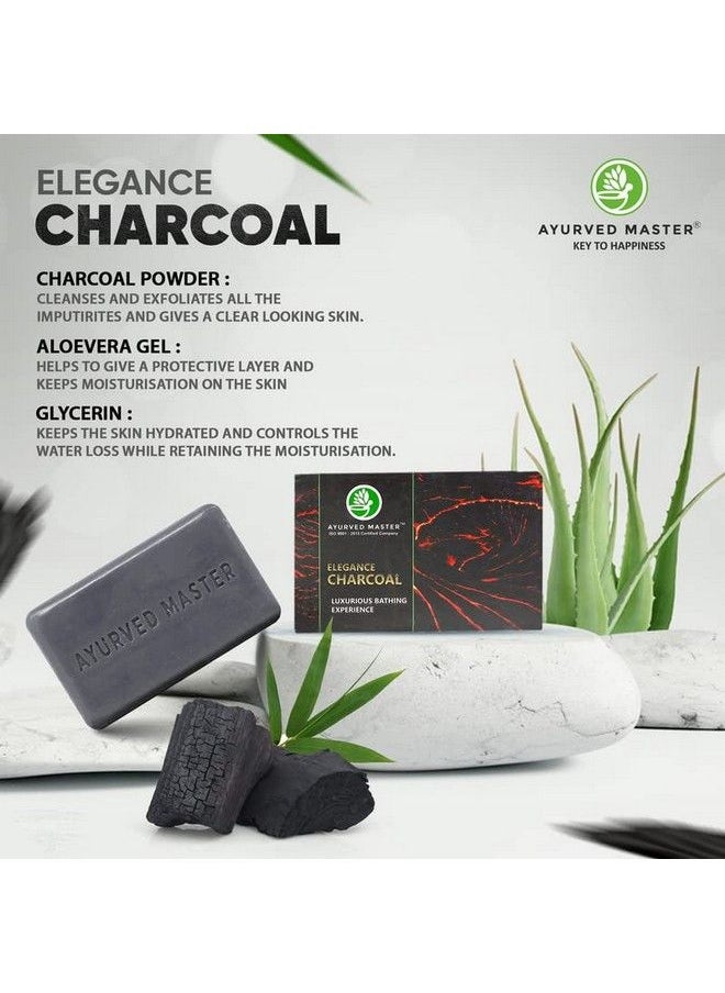 AYURVED MASTER - Activated Natural Charcoal Handmade Soap Treats Oily Skin Reduces Acne And Makes Skin Tighter And Firmer ; 125Gm*4 - Image 1