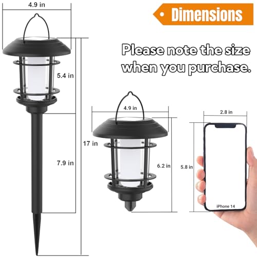 Dynaming 6 Pack Solar Flame Torch Lights Outdoor, Dual Use Flickering Purple Flame Garden Light, Hanging Lantern, Auto On/Off & Waterproof Halloween Lighting for Lawn Patio Yard Walkway Driveway - Image 2