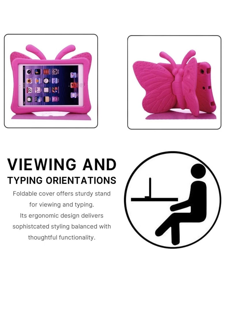 ACLIX iPad 7 10.2 3D Cute Butterfly Case - Light Weight EVA Stand Shockproof Rugged Heavy Duty Kids Friendly Tablet Case for iPad 10.2 iPad 7th Gen iPad Pink - Image 4