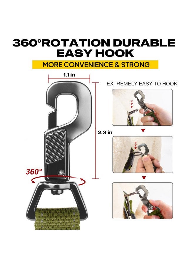 Fida 4 FT Heavy Duty Dog Leash with 2 Comfortable Padded Handles, Traffic Handle & Advanced Easy Snap Hook, Reflective Walking Lead for Large, Medium & Small Breed Dogs, Green - Image 4