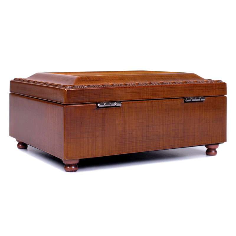 Cottage Garden First Communion God Beside You Woodgrain Rope Trim Petite Music Box Plays Handel's Hallelujah - Image 4