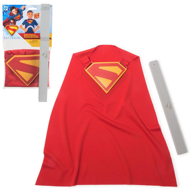 DC Comics Superman Power Cape Set Super Heroes Halloween Costume for Kids with Iconic Chest Plate DressUp and Roleplay for Ages 4 and Up - Image 2