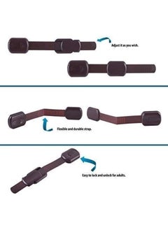 CUTESAFETY CUTESAFETY Child Proof Safety Locks - Baby Proofing Cabinet Lock with 6 Extra 3M Adhesives - Adjustable Strap Latches to Cabinets, Drawers, Cupboard, Oven, Fridge, Closet Seat, Door, Window (Brown, 6)  - Image 4