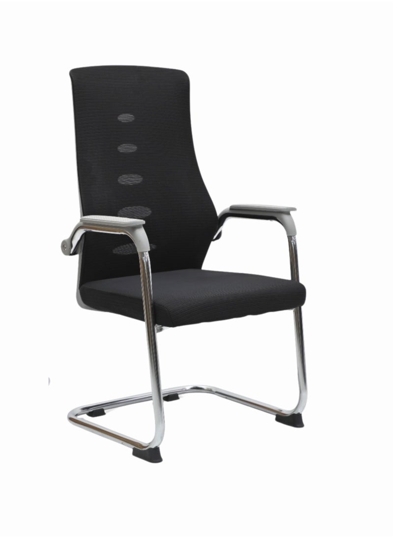 KARNAK Karnak Executive Best Mesh Visitor chair for office visitors For Hospital, school etc. with steel frame & Modern design Color Grey & Black  - Image 1