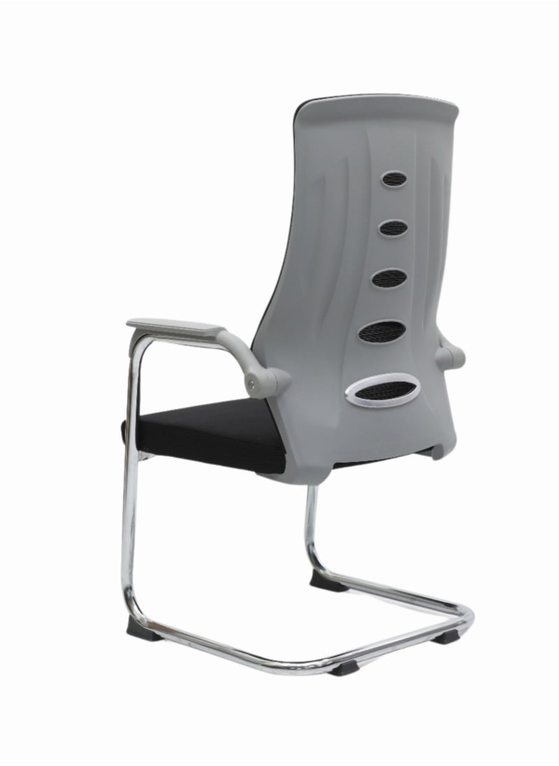 KARNAK Karnak Executive Best Mesh Visitor chair for office visitors For Hospital, school etc. with steel frame & Modern design Color Grey & Black  - Image 3
