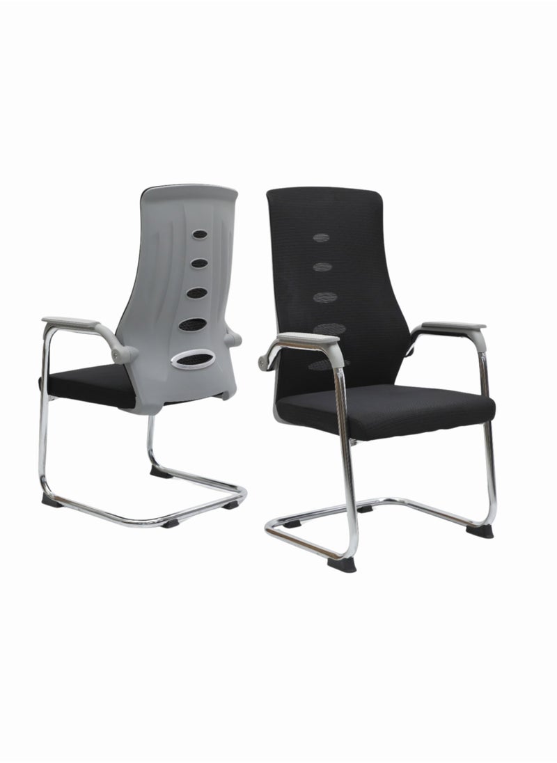 KARNAK Karnak Executive Best Mesh Visitor chair for office visitors For Hospital, school etc. with steel frame & Modern design Color Grey & Black  - Image 2