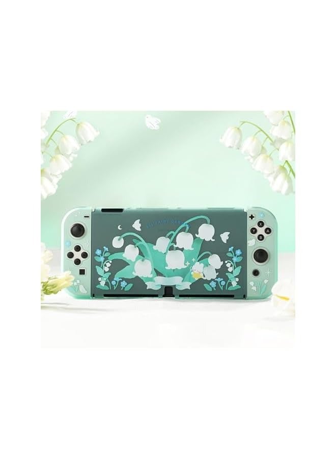 Protective Case for Switch OLED Hard Protective Shell Slim Cover Case Compatible with Switch OLED and Game Console - Lily of The Valley