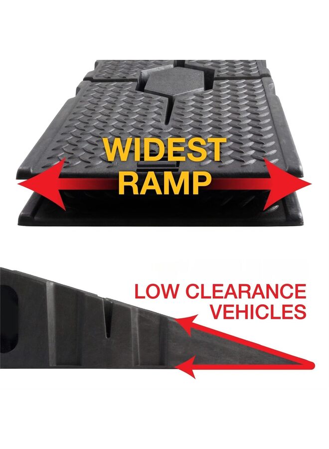 Vehicle Ramp Antiskid Car Ramp Set of 2 Universal Drive-On 2-Stage Incline Ramps, Nestable & Portable Auto Service Ramp 8.5"H (6000 lb) - Image 4