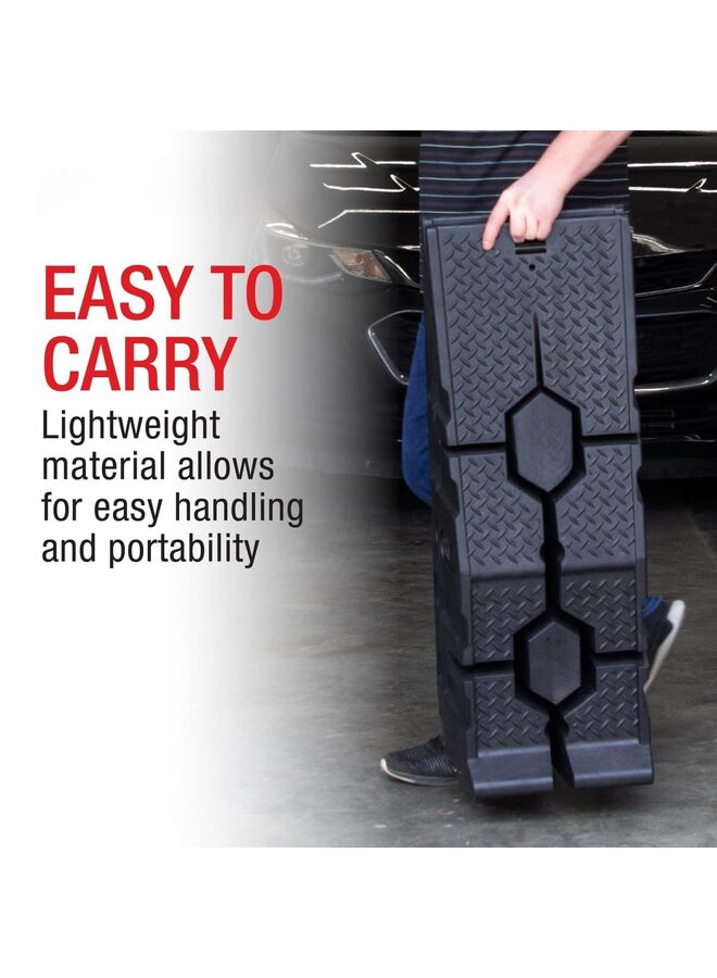 Vehicle Ramp Antiskid Car Ramp Set of 2 Universal Drive-On 2-Stage Incline Ramps, Nestable & Portable Auto Service Ramp 8.5"H (6000 lb) - Image 3