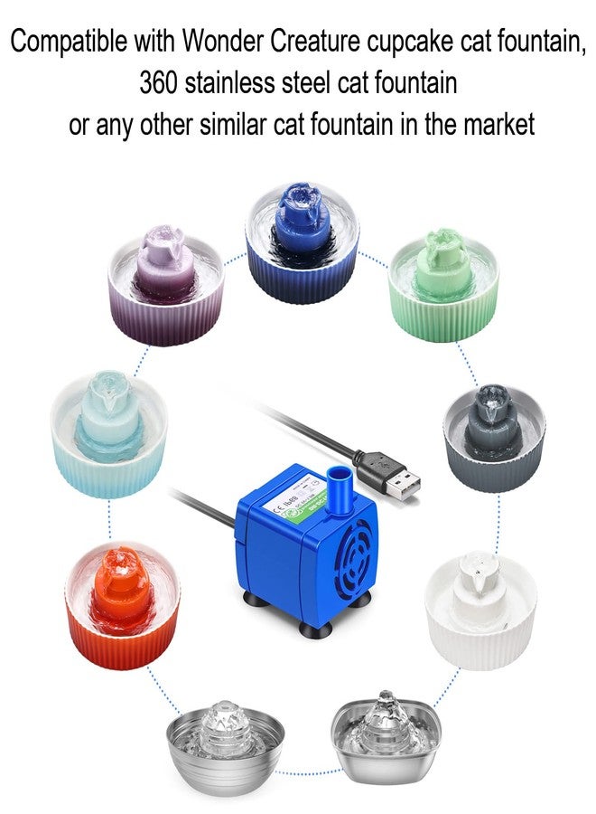 Wonder Creature Cat Fountain Pump for Cupcake and 360 Stainless Steel Fountains, Replacement Motor for Pet Water Fountain - Image 2