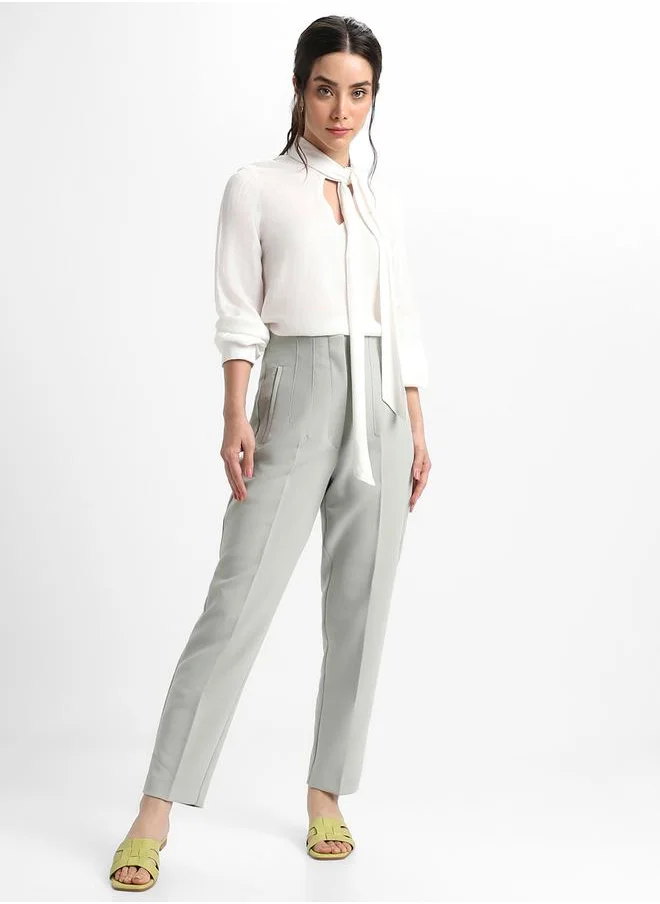 دينيس لينغو Tie-Up Neck Regular Fit Top by Styli