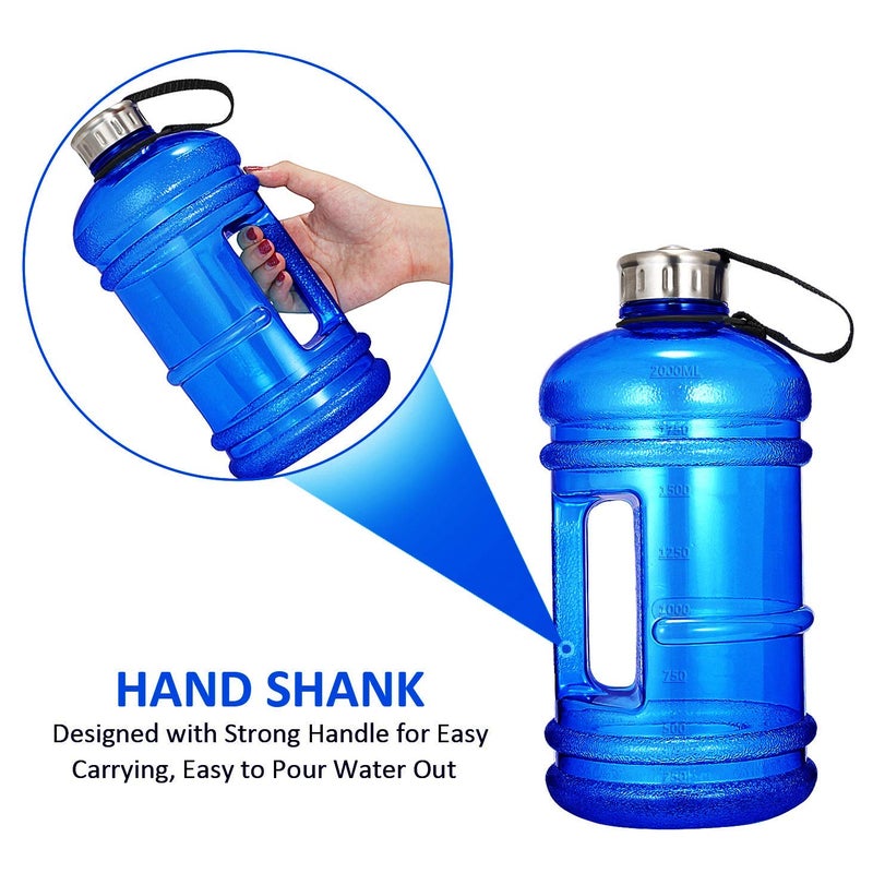 Vaupan Half Gallon Big Water Bottle, 2.2L/73 OZ Large Leak Proof Sports Jug with Handle, Huge BPA Free PETG Plastic Wide Mouth Drinking Container Flask for Fitness Gym Biking Travel Outdoor Water Jug - Image 5
