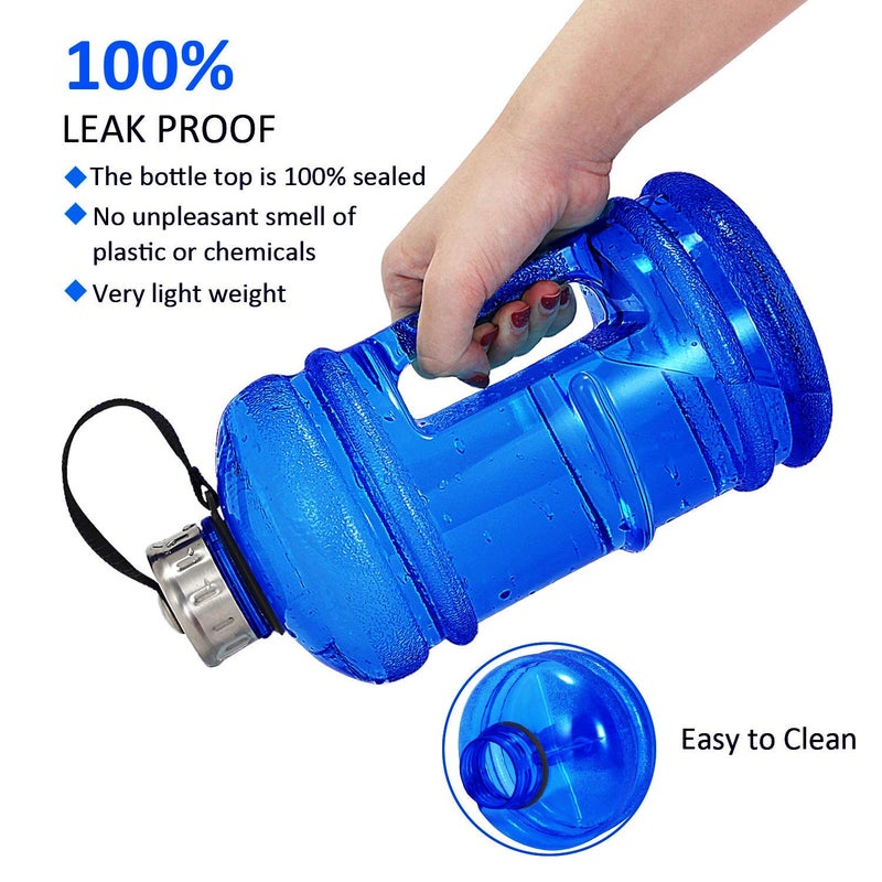 Vaupan Half Gallon Big Water Bottle, 2.2L/73 OZ Large Leak Proof Sports Jug with Handle, Huge BPA Free PETG Plastic Wide Mouth Drinking Container Flask for Fitness Gym Biking Travel Outdoor Water Jug - Image 3