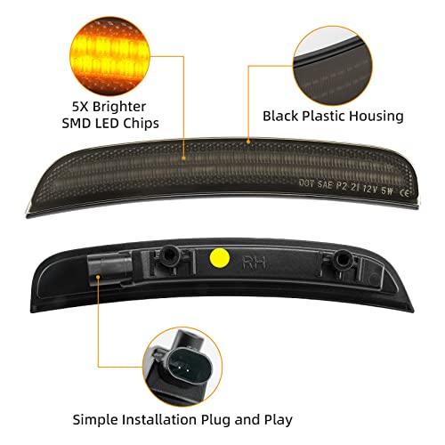 NEIFILES LED Side Marker Lights Compatible with Dodge Charger 2015 2016 2017 2018 2019 2020 2021 Front Rear Fender Bumper Lamps Pack of 4 - Image 3