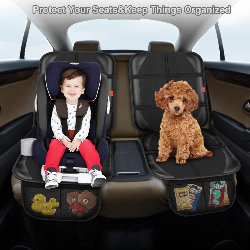 XHYANG Car Seat Protector,Auto Car Seat Protectors Baby Carseat Waterproof Durable 600D Fabric for Child Baby Car Seat Mat Vehicle Pet Cover 2 Storage Pockets (1 Pack) - Image 5