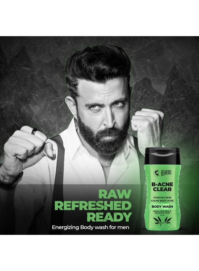 BEARDO Acne Clear Combo For Face & Body (Pack Of 2) | B-Acne Clear Body Wash 200Ml Deals With Body Acne & Acne Clear Foam Face Wash 100Ml For Acne Clear Face - Image 2