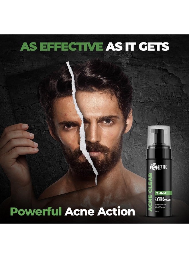 BEARDO Acne Clear Combo For Face & Body (Pack Of 2) | B-Acne Clear Body Wash 200Ml Deals With Body Acne & Acne Clear Foam Face Wash 100Ml For Acne Clear Face - Image 3