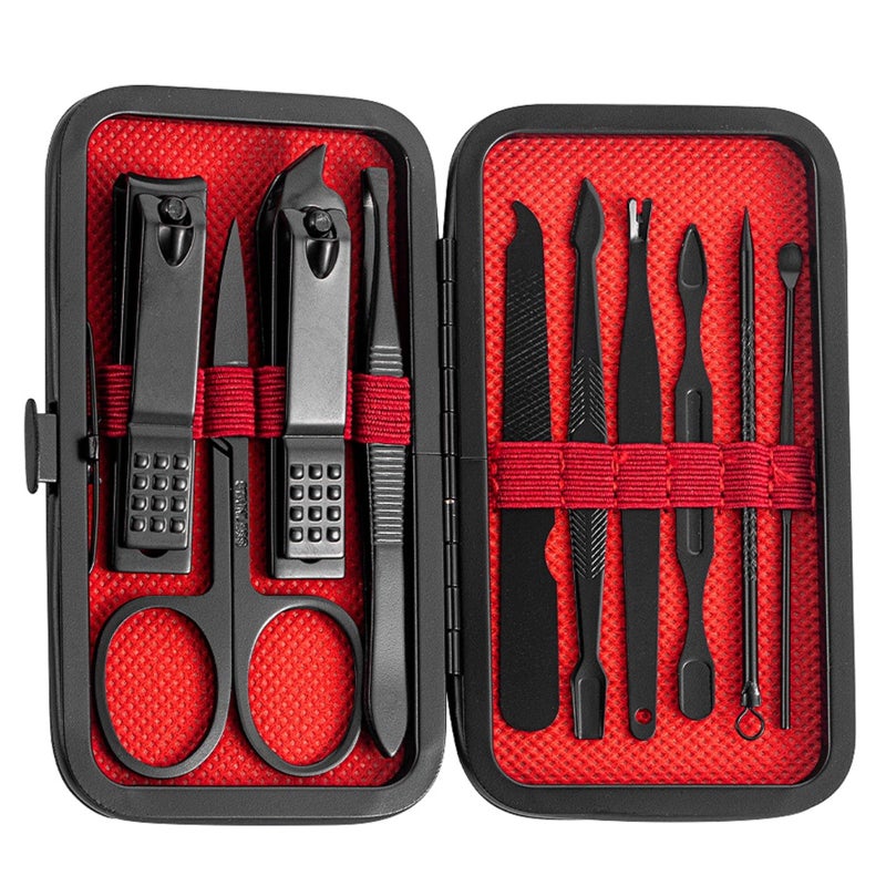 10 Piece Stainless Steel Manicure Set Nail Grooming Kit For Men - Image 2