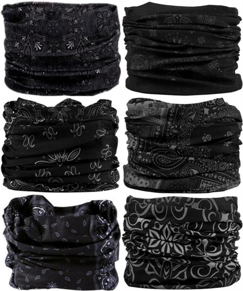 LANCHY Head Wrap Headwear Headband Bandana Face Mask magic scarf for men & women, 6pcs. Cool, Free Size - Image 5
