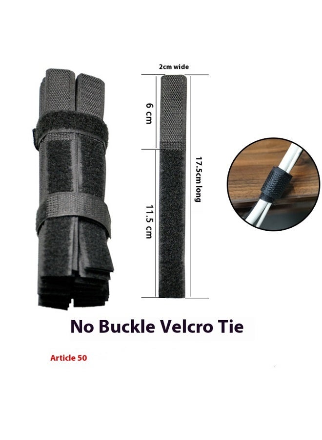 50-Pieces Reusable Cable Tie Black 17.5cm，50pcs Cable Ties Reusable Fastening Wire Organizer Cord Rope Holder (Black)  - Image 4