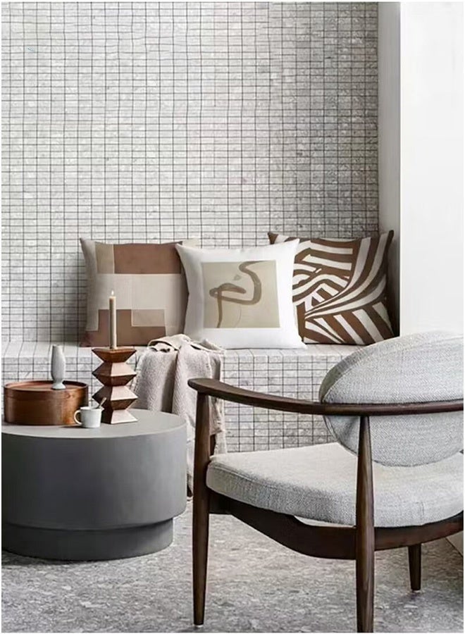 كيلا طقم أغطية وسائد مكون من 4 قطع، غطاء وسادة زينة، غطاء وسادة أريكة بتصميم عصري تجريدي 45 سم × 45 سم، مناسب لغرفة المعيشة والأريكة والسيارة والسرير، أغطية وسائد 18 × 18 بوصة (نمط على الوجهين) - Image 5