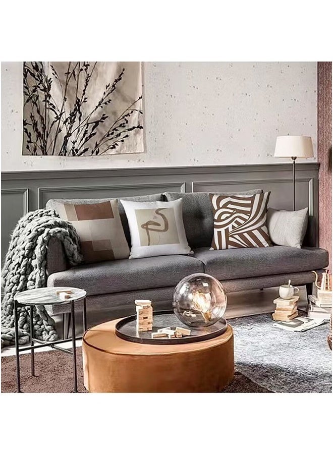 كيلا طقم أغطية وسائد مكون من 4 قطع، غطاء وسادة زينة، غطاء وسادة أريكة بتصميم عصري تجريدي 45 سم × 45 سم، مناسب لغرفة المعيشة والأريكة والسيارة والسرير، أغطية وسائد 18 × 18 بوصة (نمط على الوجهين) - Image 4