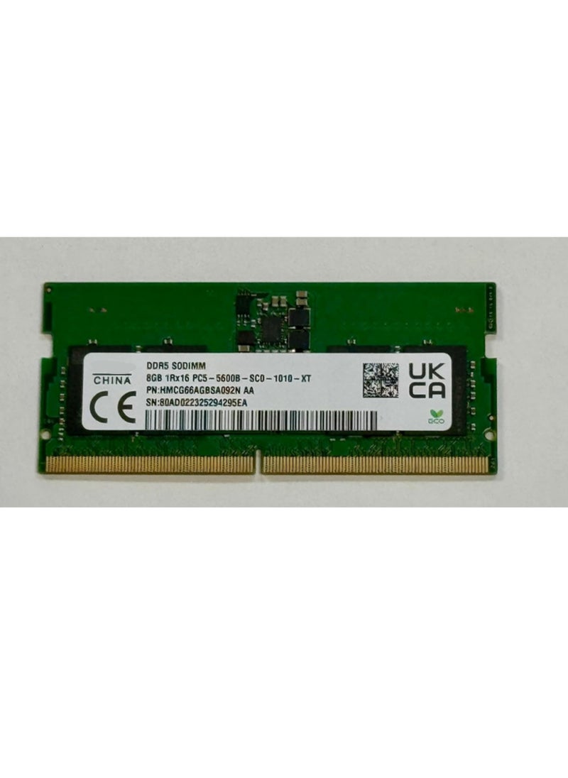 Generic - 8GB DDR5 5600MHz SO-DIMM RAM Module – Gaming Laptop Memory | PC5-5600B-SC0, 1Rx16, 1.1V, 262-Pin - Image 1