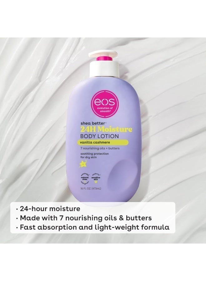 EOS Shea Better Body Lotion - Vanilla Cashmere, 24-Hour Moisture Skin Care, Lightweight & Non-Greasy, Made with Natural Shea, Vegan - Image 2