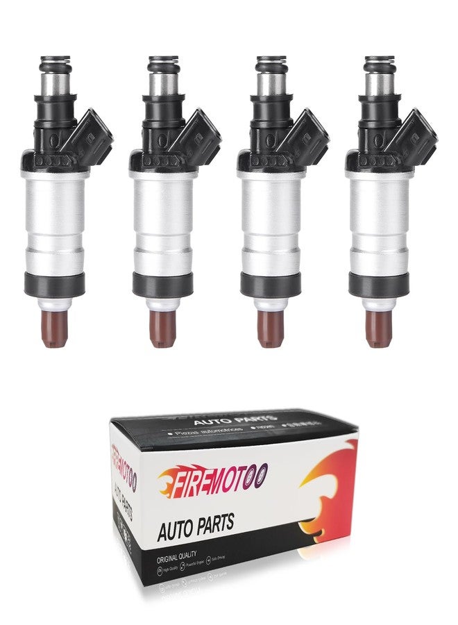 Firemotoo Fuel Injectors Set Of 4 Compatible With Honda Civic 1996-2000 1.6L Accord 1998-2002 2.3L Cr-V 1998 2.0L Odyssey I4 06164-P2J-000 1 Holes - Image 1