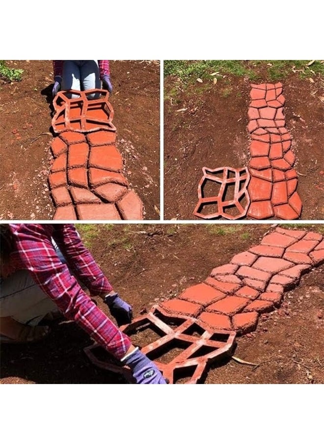 Generic 2 pcs Concrete Cement Stone Design Paver Walk Mould Black 35x35x3.6cm，Stone Moldings Paving Pavement Concrete Molds Stepping Stone Paver Walk Way Cement Mold for Patio, Lawn & Garden  - Image 4