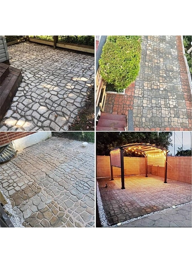 Generic 2 pcs Concrete Cement Stone Design Paver Walk Mould Black 35x35x3.6cm，Stone Moldings Paving Pavement Concrete Molds Stepping Stone Paver Walk Way Cement Mold for Patio, Lawn & Garden  - Image 3