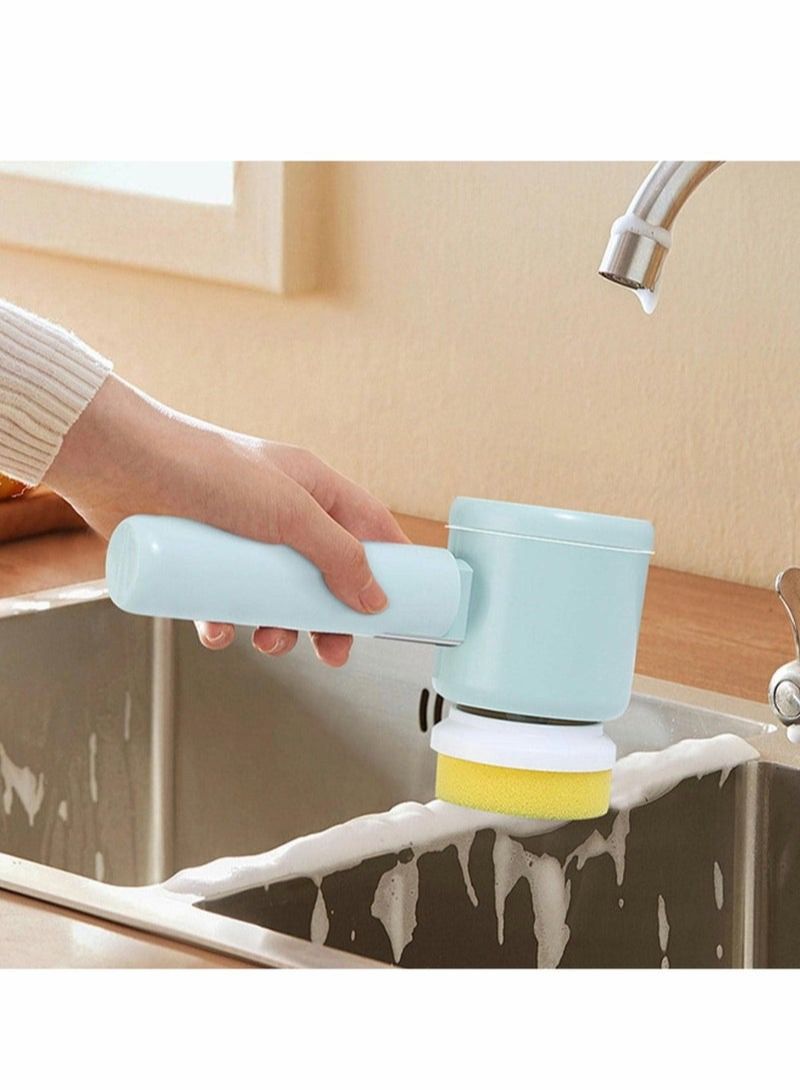 Electric Spin Scrubber, Electric Spin Cleaner With 3 Replaceable Cleaning Brush, Power Scrubber Cordless Rechargeable Shower Scrubber for Cleaning Tub, Tile Floor, Sink, Bathtub, Window, Wall(Blue)  - Image 2