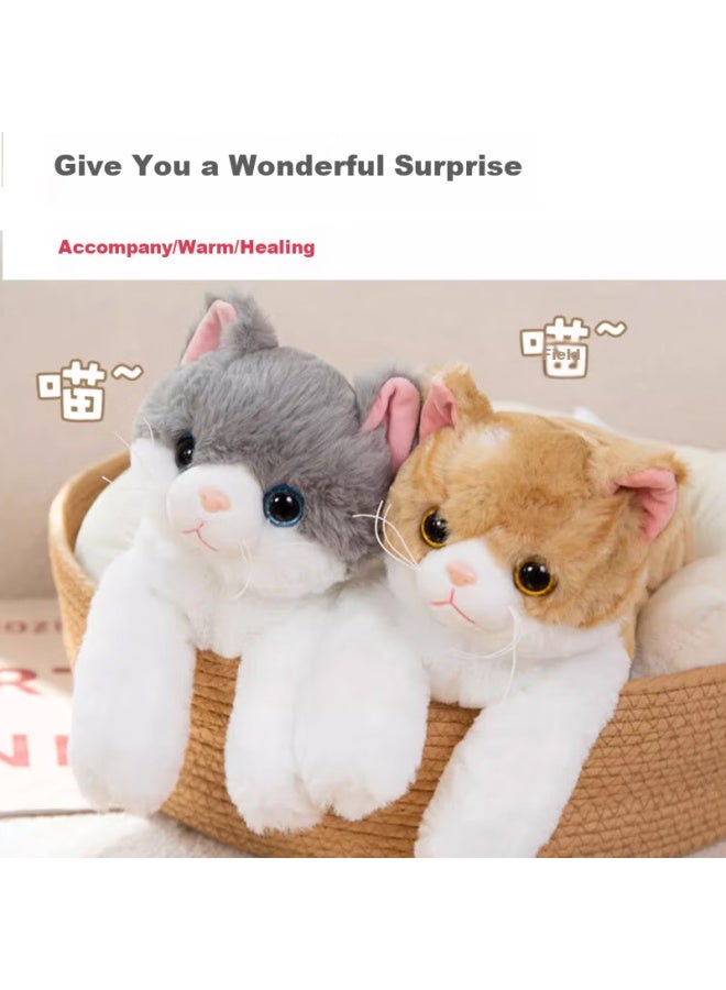 Weltston Plush Toy Cat Doll Stuffed Animal Birthday Gift For Girls, Gray Jili Cat 50cm - Image 4