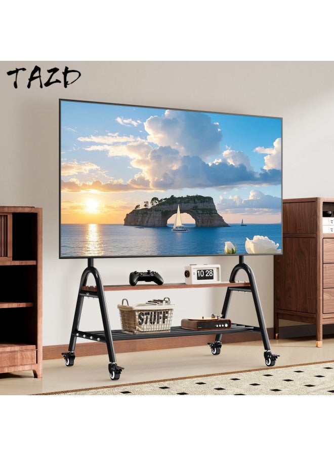 Tazd 32-86 Inch Mobile Tv Stand Rolling Art Floor Stand With Wheels For Xiaomi Hisense Tcl Tv Mount Cart Tv Cabinet