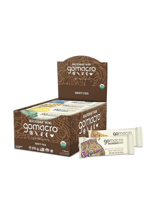 GoMacro عبوة متنوعة من بار البروتين النباتي العضوي ماكروبار ميني (بار 0.9 أونصة 24 قطعة) - Image 1
