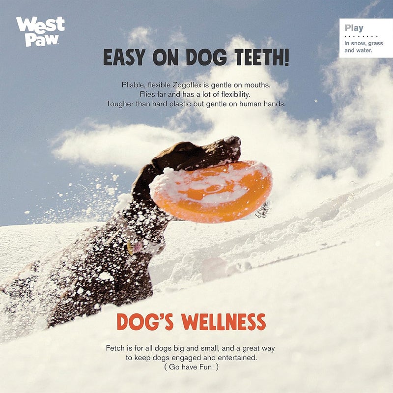West Paw Zogoflex Zisc Frisbee Dog Toy - Orange, Small - Image 4