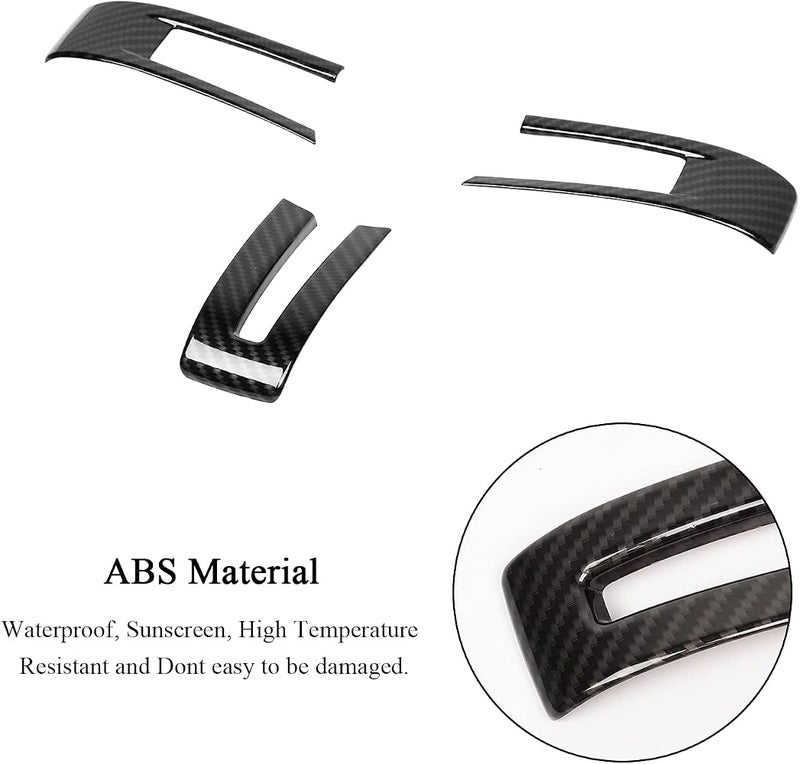 RT-TCZ Carbon Fiber Steering Wheel Decoration Interior Trim Kit Accessories Compatible with 2009-2013 Ford Mustang - Image 3