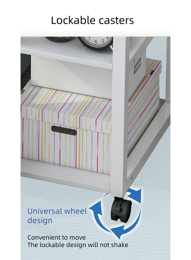 Generic Computer Desk, Computer Table,Game Desk, Home Office Desk, Sofa Side Table, Desk With Storage Rack, Movable, Suitable For Study, Living Room, Bedroom, 80cm×40cm×74cm（Black）  - Image 2