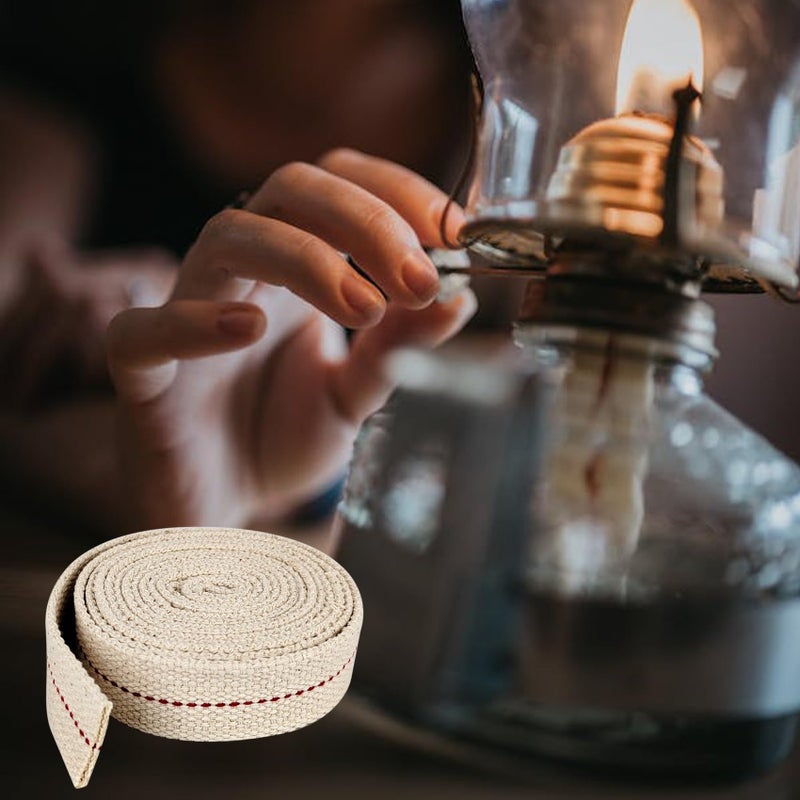JUNSDUKE 1 Roll / 6.5 Feet Oil Lamp Wick, 1 Inch Flat Cotton Wick Replacement for Oil Lamps, Lanterns, Oil Burners (1", 1) - Image 3