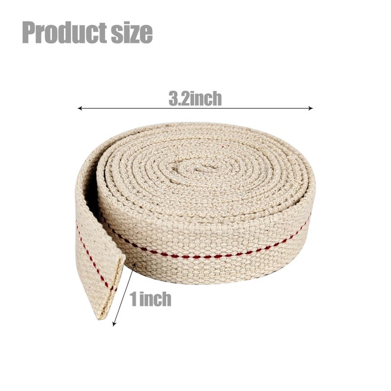JUNSDUKE 1 Roll / 6.5 Feet Oil Lamp Wick, 1 Inch Flat Cotton Wick Replacement for Oil Lamps, Lanterns, Oil Burners (1", 1) - Image 2