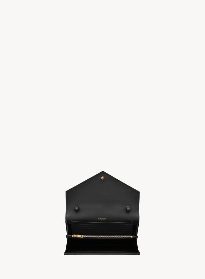 Yves Saint Laurent Saint Laurent Classic Cassandre Chain Wallet In Grain De Poudre Leather, Women's Leather Wallet  - Image 3