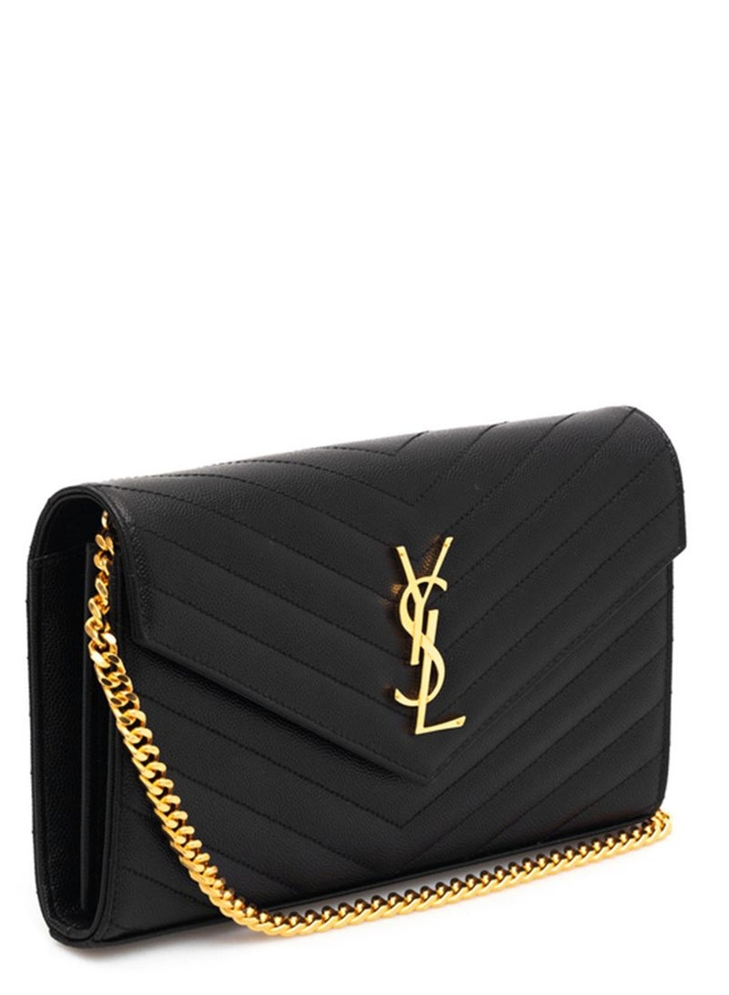 Yves Saint Laurent Saint Laurent Classic Cassandre Chain Wallet In Grain De Poudre Leather, Women's Leather Wallet  - Image 4